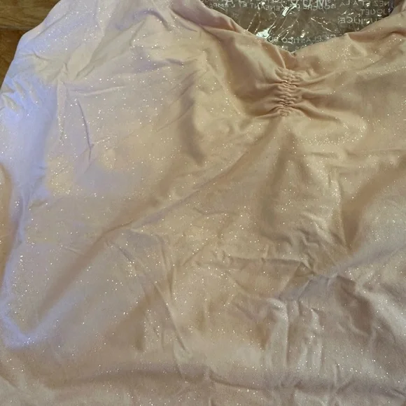 Aerie Women's Pink Shimmer Crop Cami Top - Picture 4 of 5